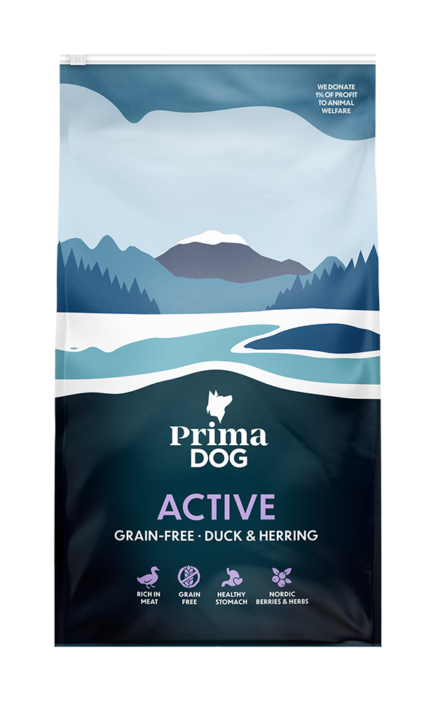 PrimaDog Dog Active Grain Free anka & strömming 10 kg