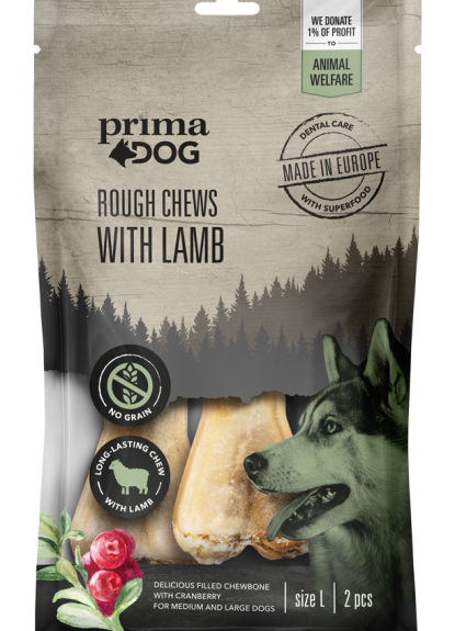 PrimaDog Rough Chews Lamb-Cranberry S x6