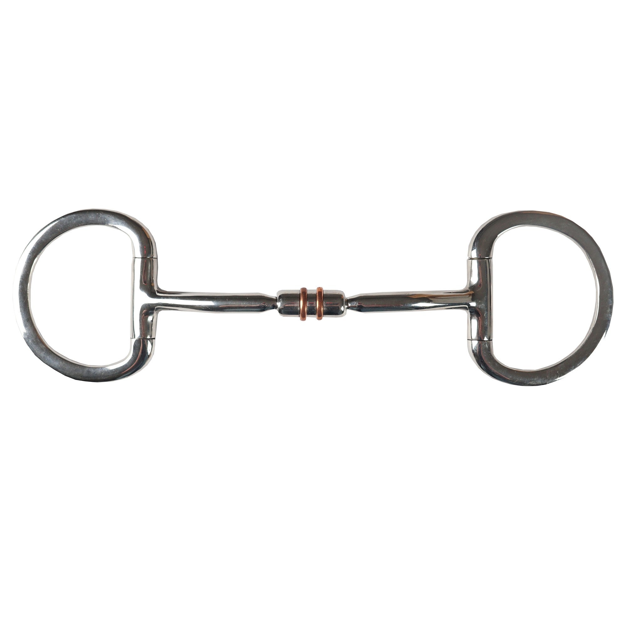 Horka Eggbutt Snaffle Dubbel Fjäder Kopparrulle 14 mm