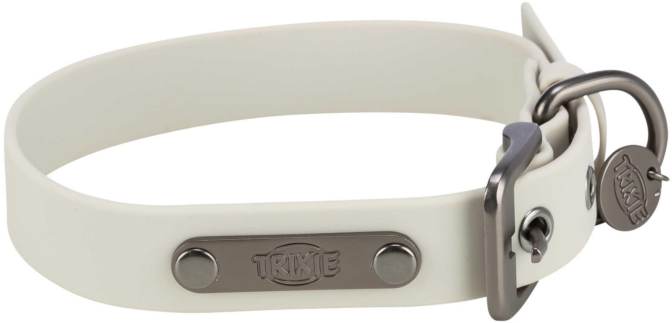 Trixie CityStyle halsband, PVC, M-L: 40-47 cm/25 mm, ljusgrå