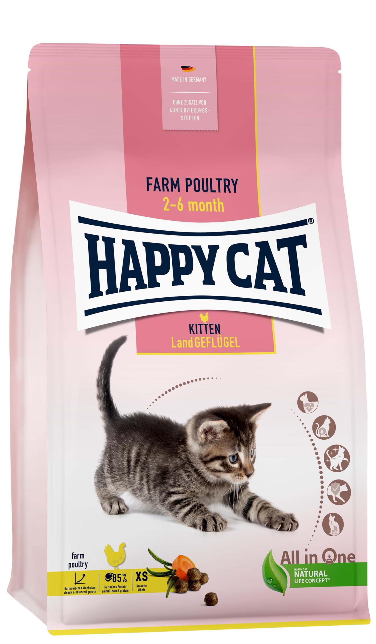 HappyCat Kitten fågel, 4 kg