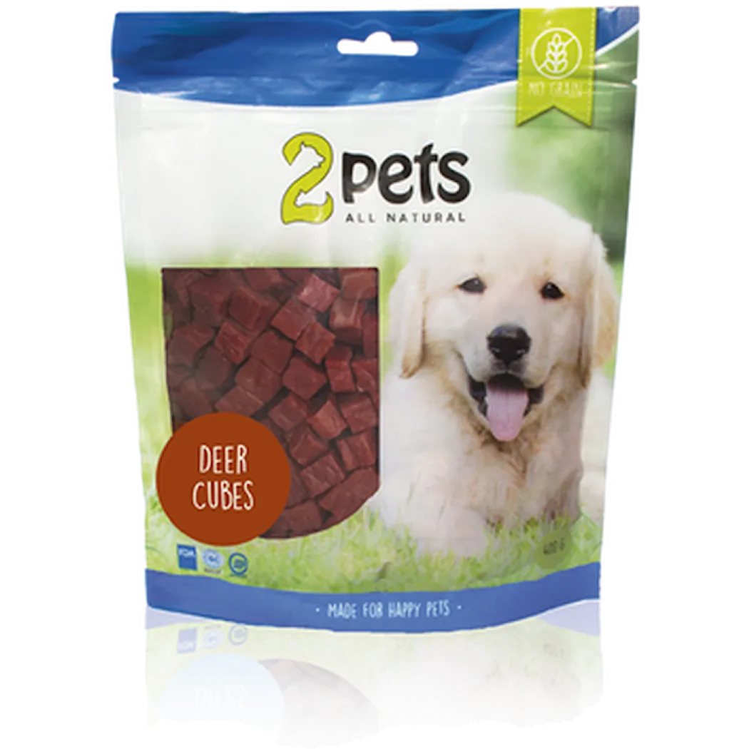 2pets Dogsnack Deer Cubes 400g 5x