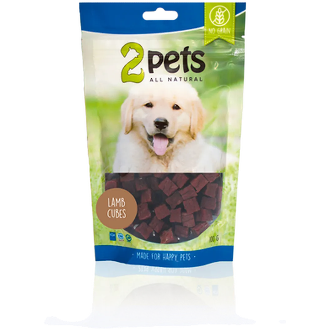 2pets Dogsnack Lamb Cubes 100g 6x