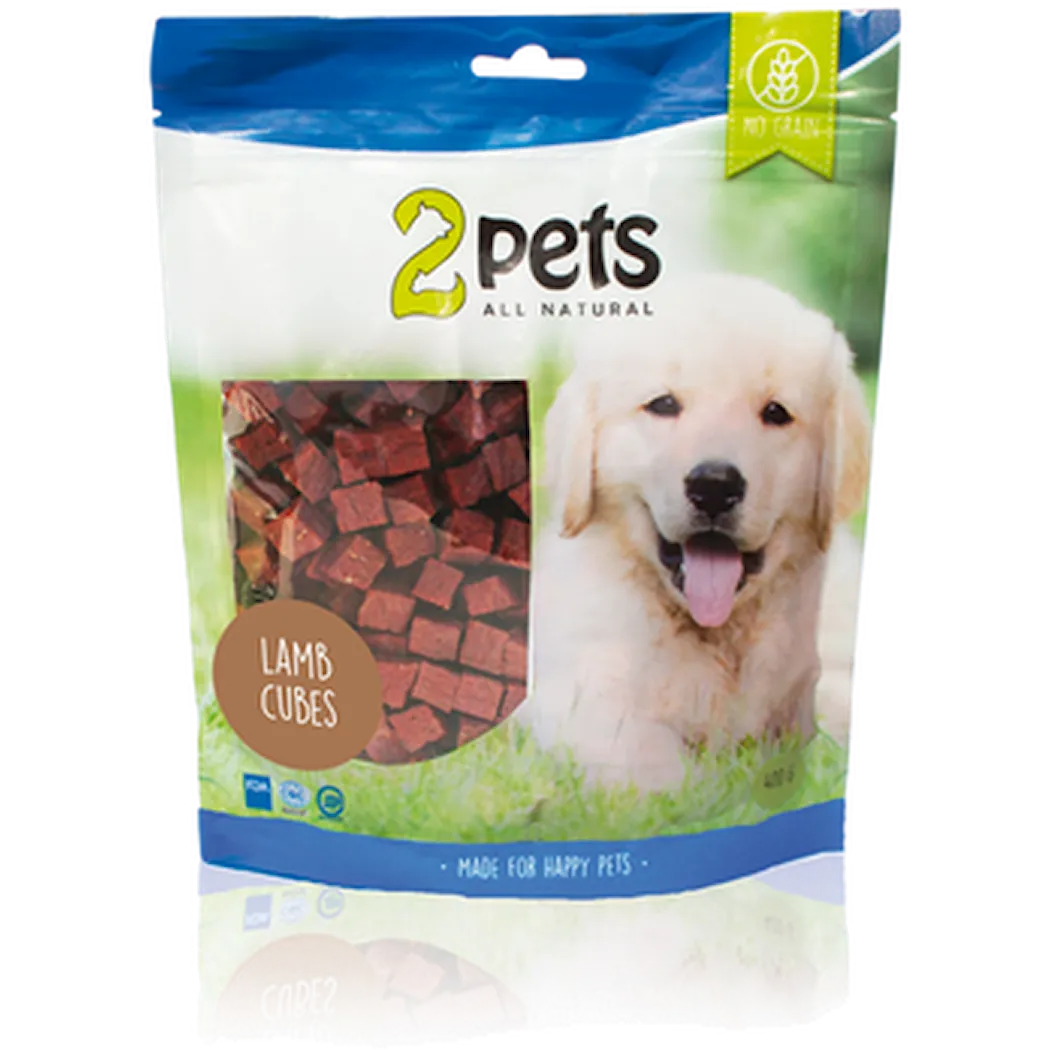 2pets Dogsnack Lamb Cubes 400g 5x