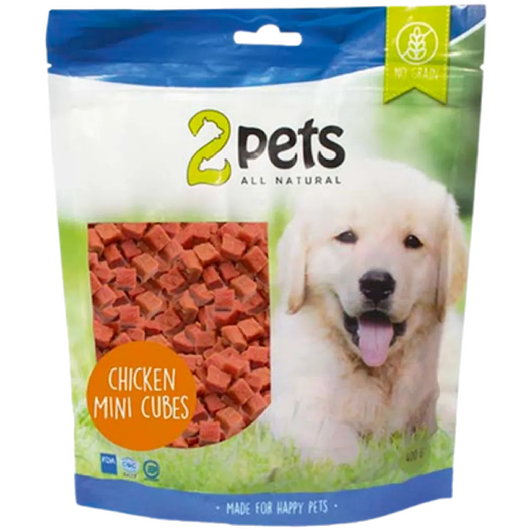 2pets Dogsnack Chicken MiniCubes 400g x5