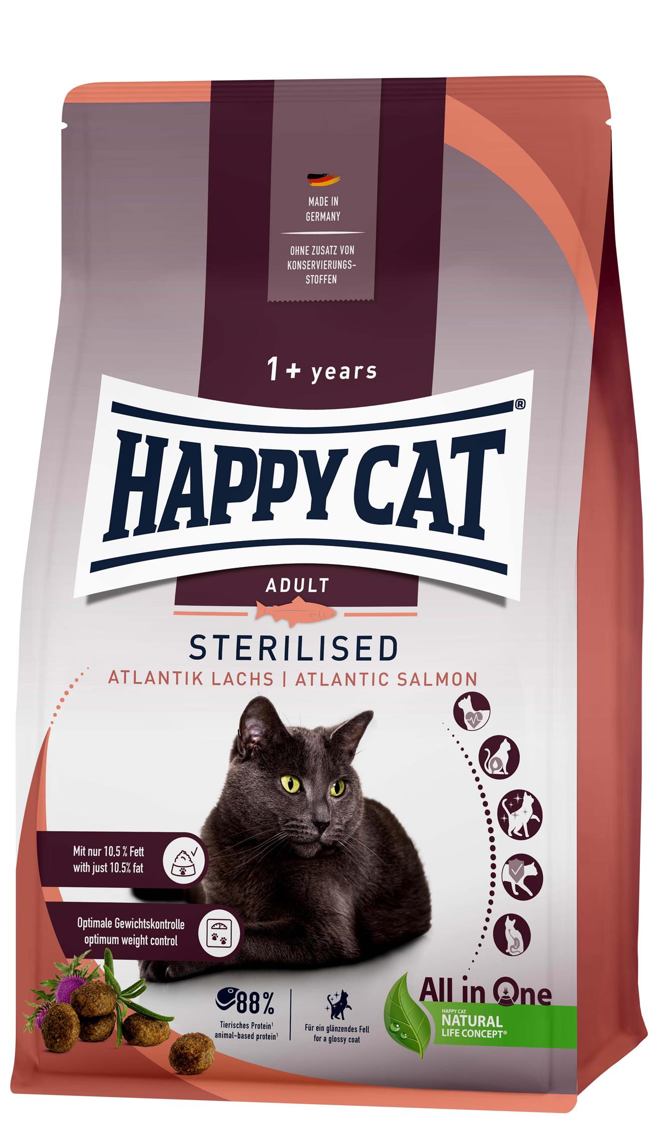 HappyCat Adult sterilised, lax, 4 kg