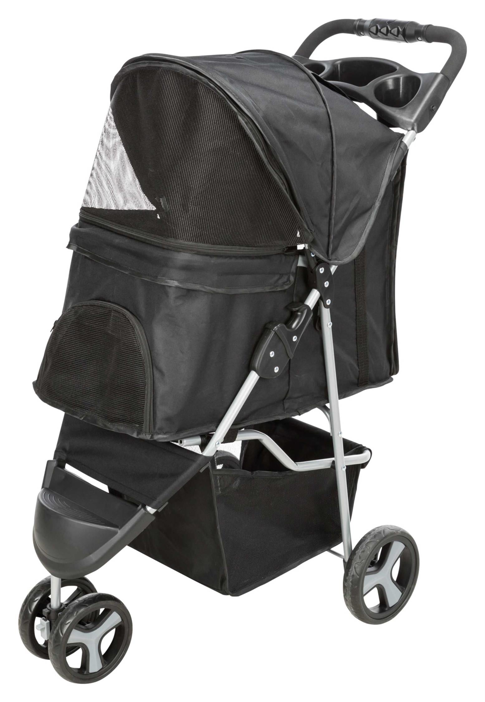 Trixie Djurvagn Buggy, hopfällbar, 47×h100×80 cm, upp t. 11 kg, svart