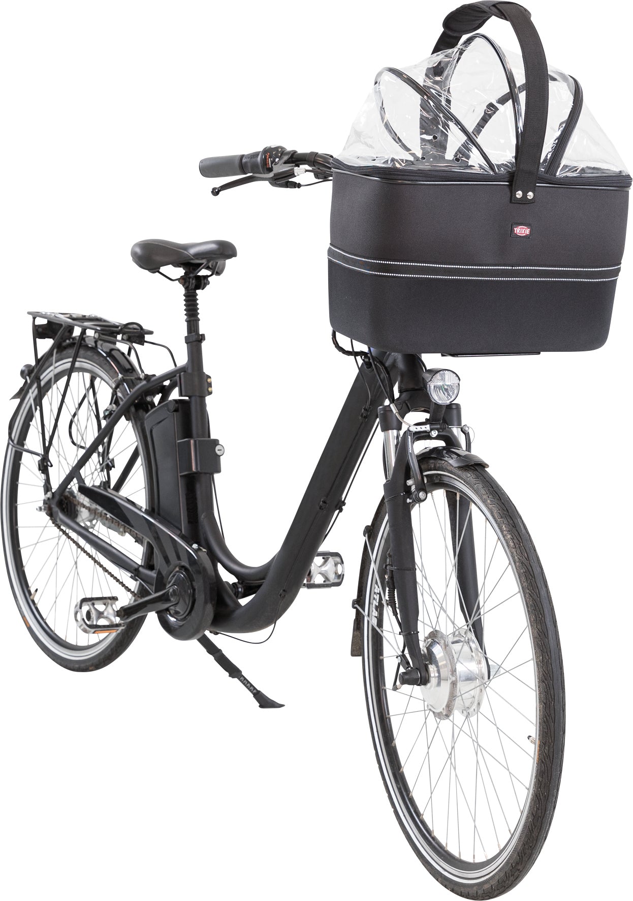 Cykelkorg front med nät 41 × h47 × 39 cm, svart