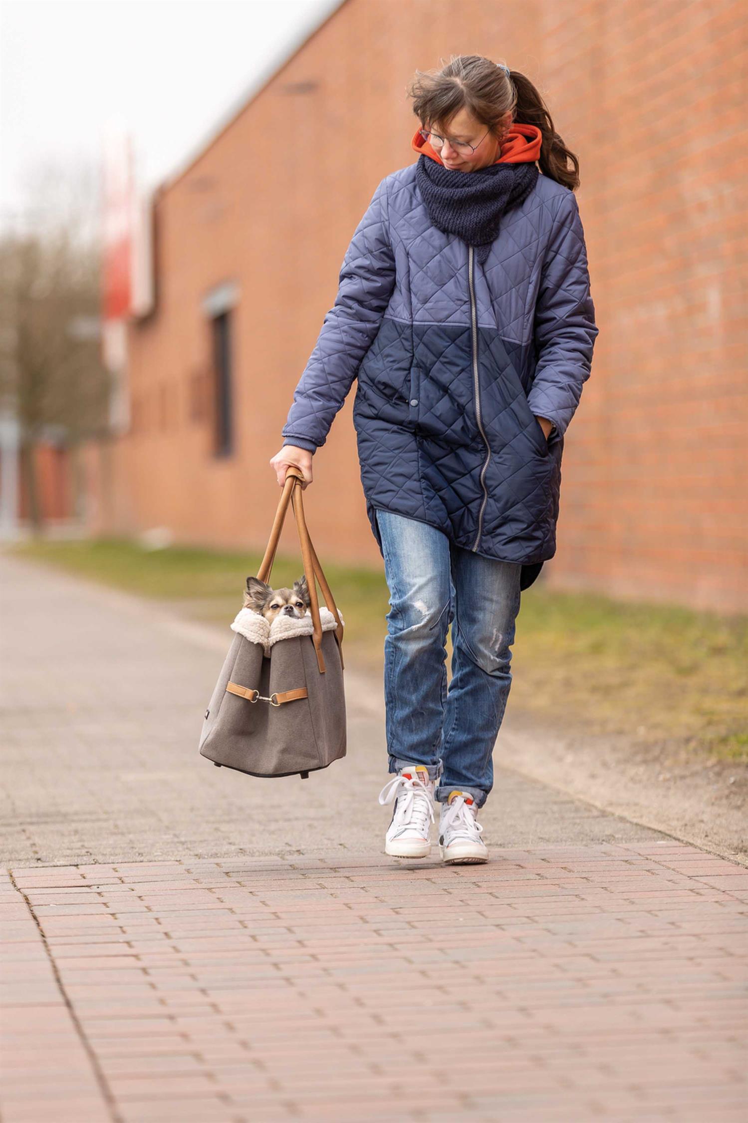 Trixie Transportväska Rachel, , grå/ljusbrun