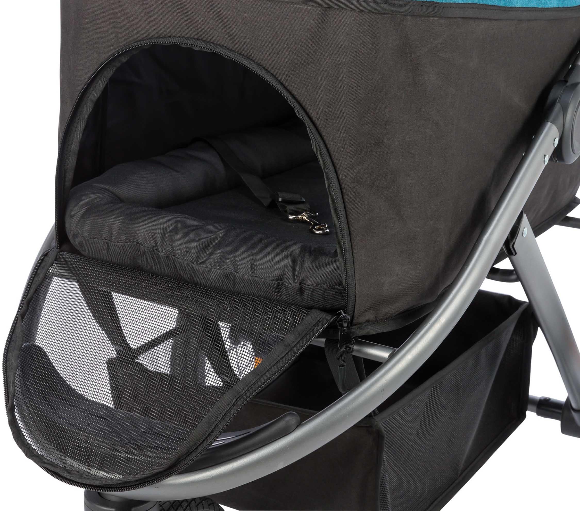 Trixie Djurvagn Buggy, hopfällbar, 60×h112×120 cm, upp t. 20 kg, svart/petrol