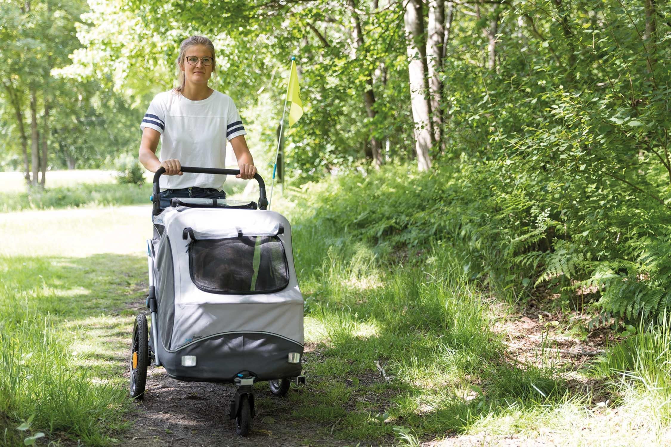 Cykelvagn, quick-fold,M: /132 cm, grå