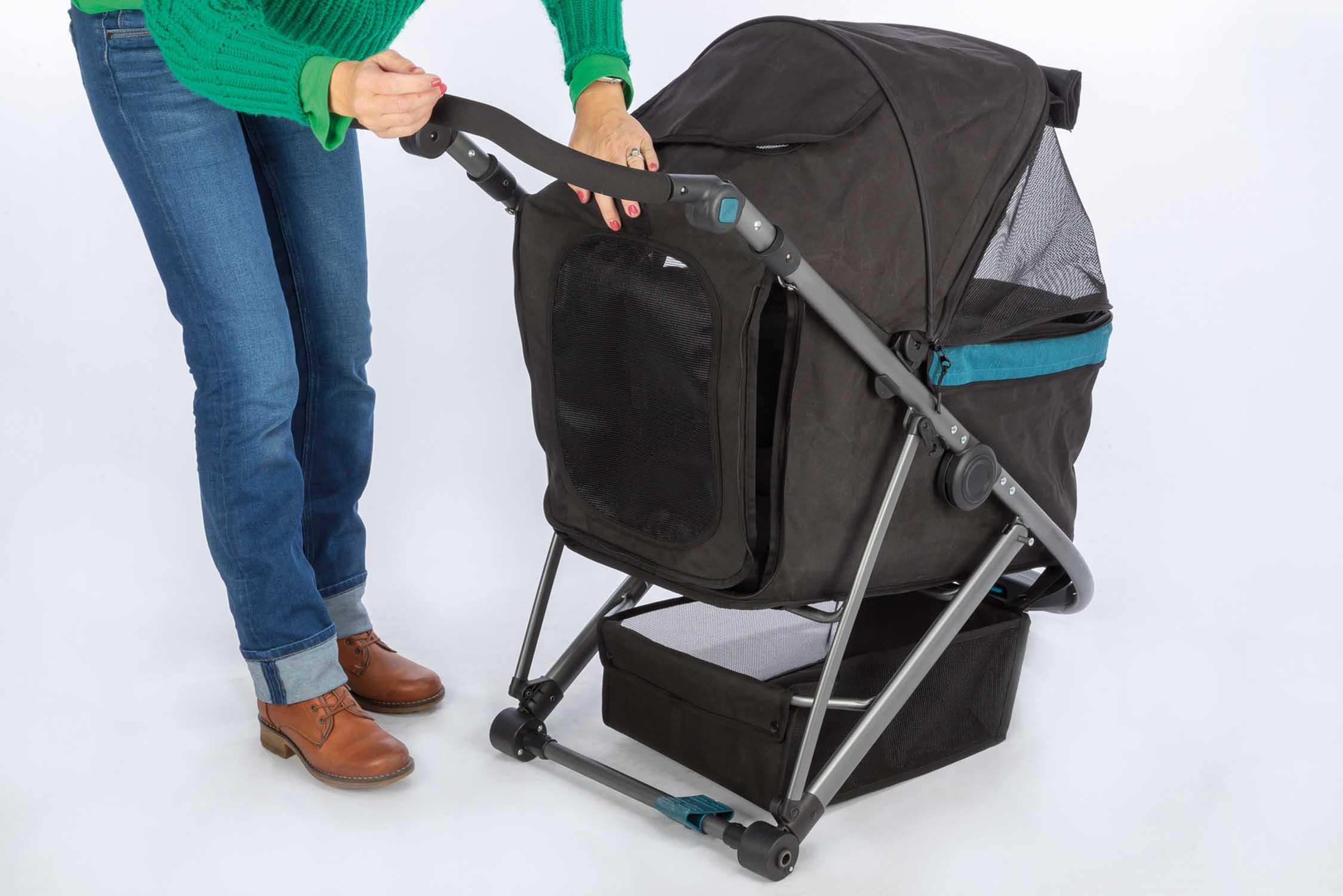 Trixie Djurvagn Buggy, hopfällbar, 60×h112×120 cm, upp t. 20 kg, svart/petrol