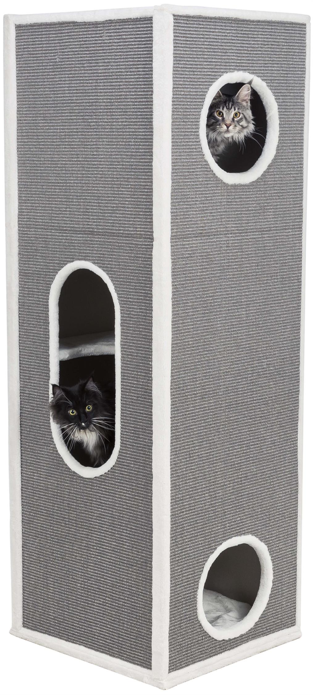 Trixie Klösmöbel Cat-Tower XXL Stefano, 62 x h178 x58 cm, grå/ljusgrå