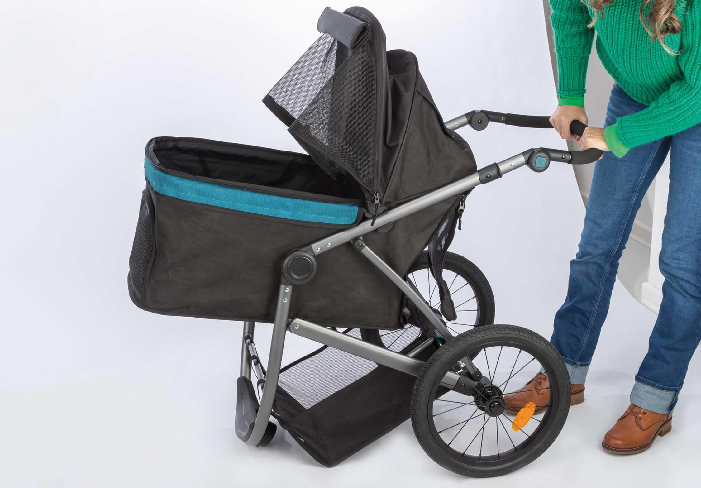 Trixie Djurvagn Buggy, hopfällbar, 60×h112×120 cm, upp t. 20 kg, svart/petrol