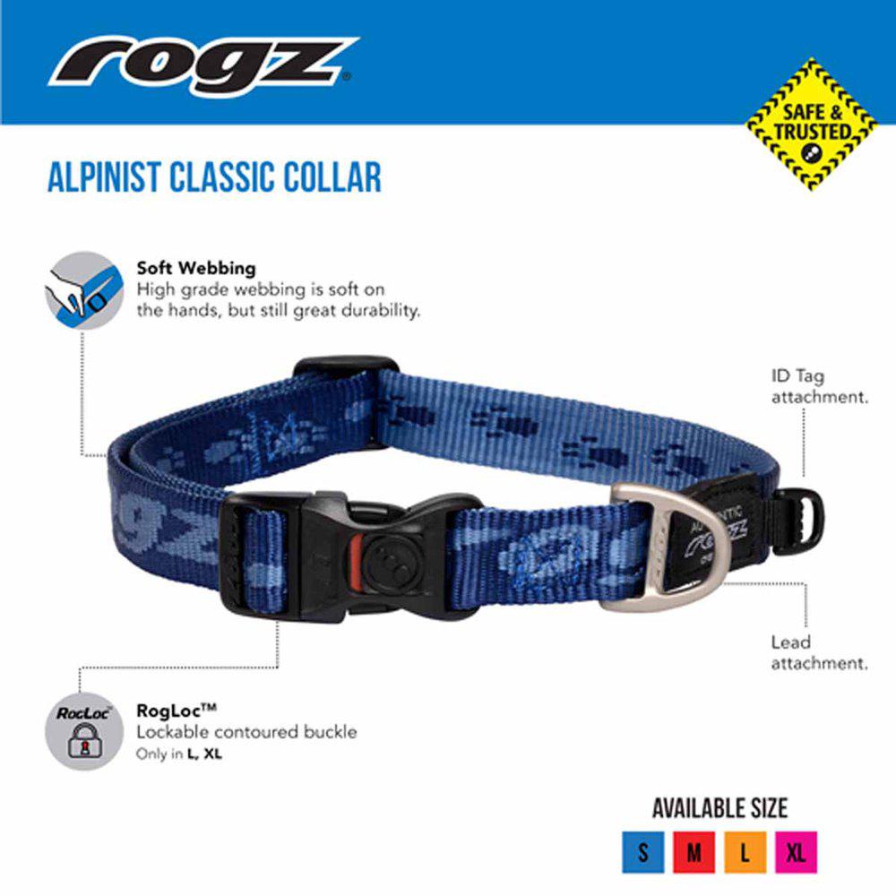 Rogz Alpinist Halsband Svart 20-31Cm