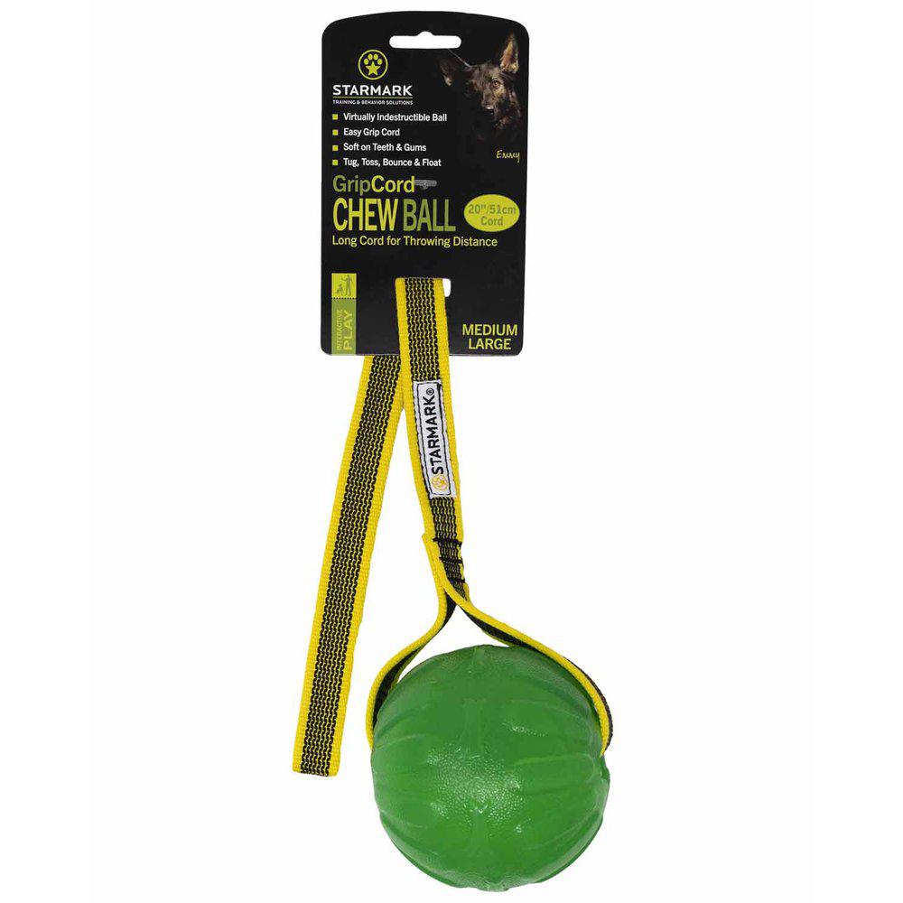 Starmark Gripcord Chew Ball Long M/L