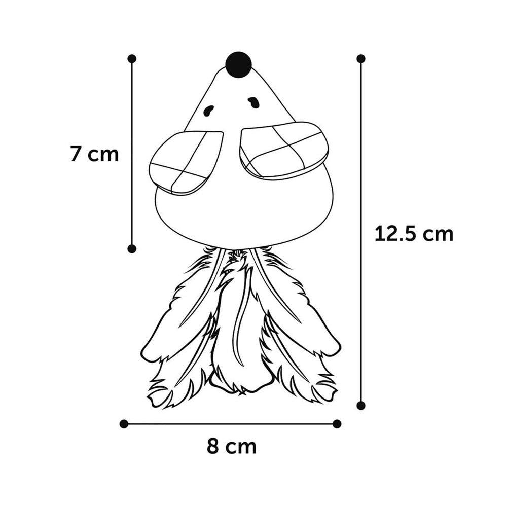 Kattleksak Vinta Mus + Fjäder 11Cm