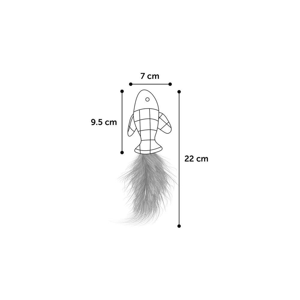 Kattleksak Vinta Fisk+ Fjäder 20Cm