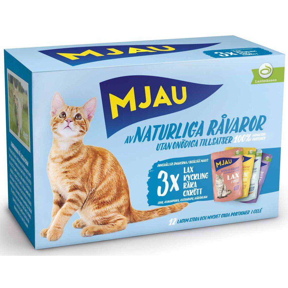 Mjau Pouch Multipack Kött- & Fisksmakeri Gelé 12X85Gr