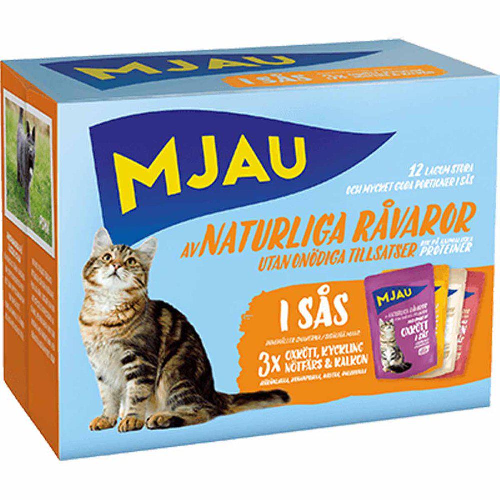 Mjau Pouch Multipack Köttsmaker I Sås 12X85Gr