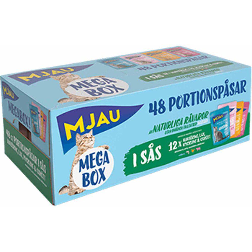 Mjau Pouch Megabox Kött O Fisk I Sås 48X85Gr