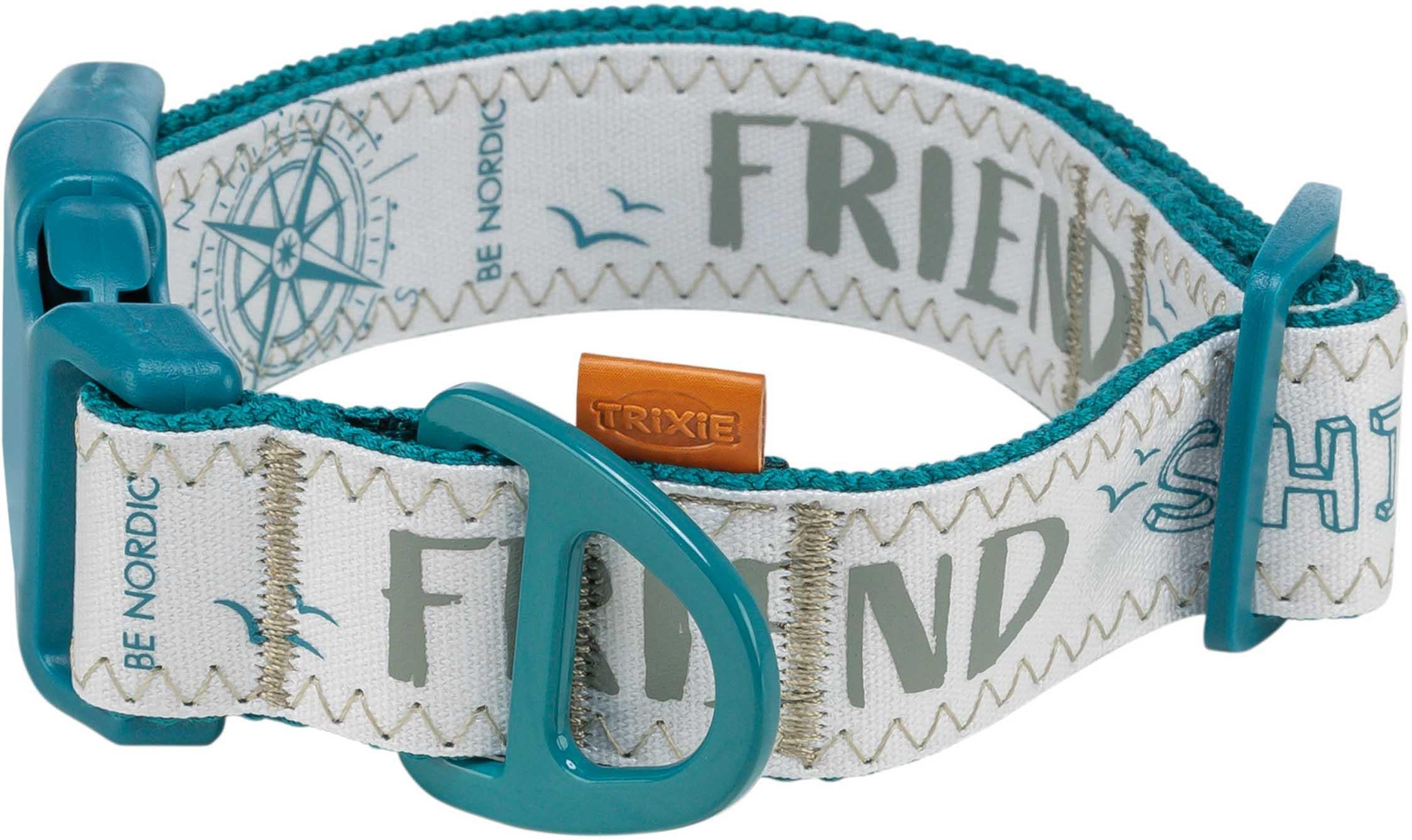 Trixie BE NORDIC halsband, X-bred, XS-S: 25-36 cm/25 mm, petrol