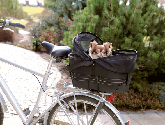 Cykelkorg för pakethållare, m nät,  fäste 11,8-16cm, svart