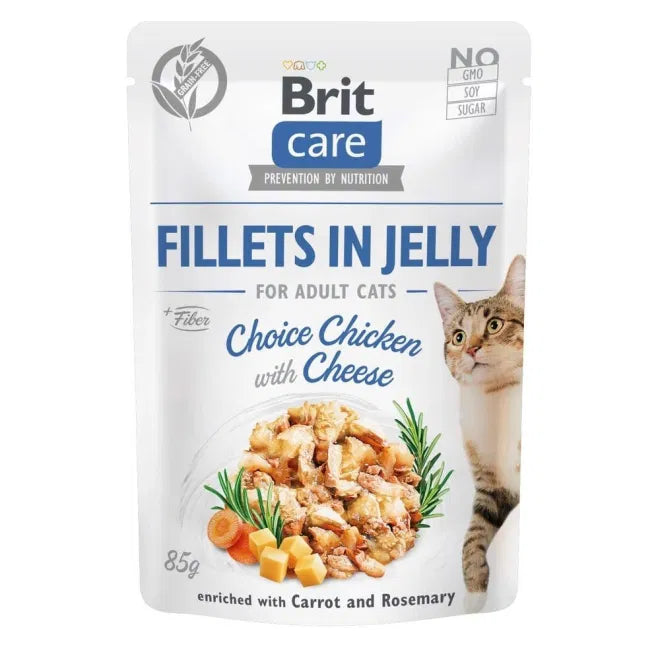 Brit Care Cat Adult Kyckling & Ost i Gelé 85 g x24