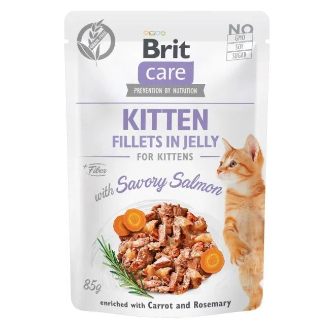 Brit Care Kitten Lax i Gelé 85 g x24