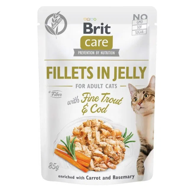 Brit Care Cat Adult Torsk & Öring i Gelé 85 g x24