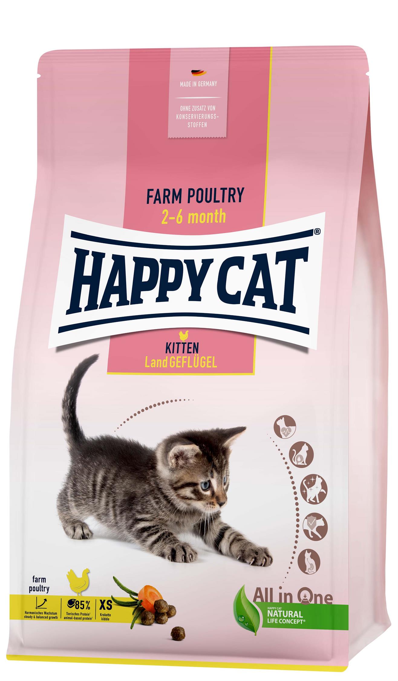 HappyCat Kitten fågel, 4 kg