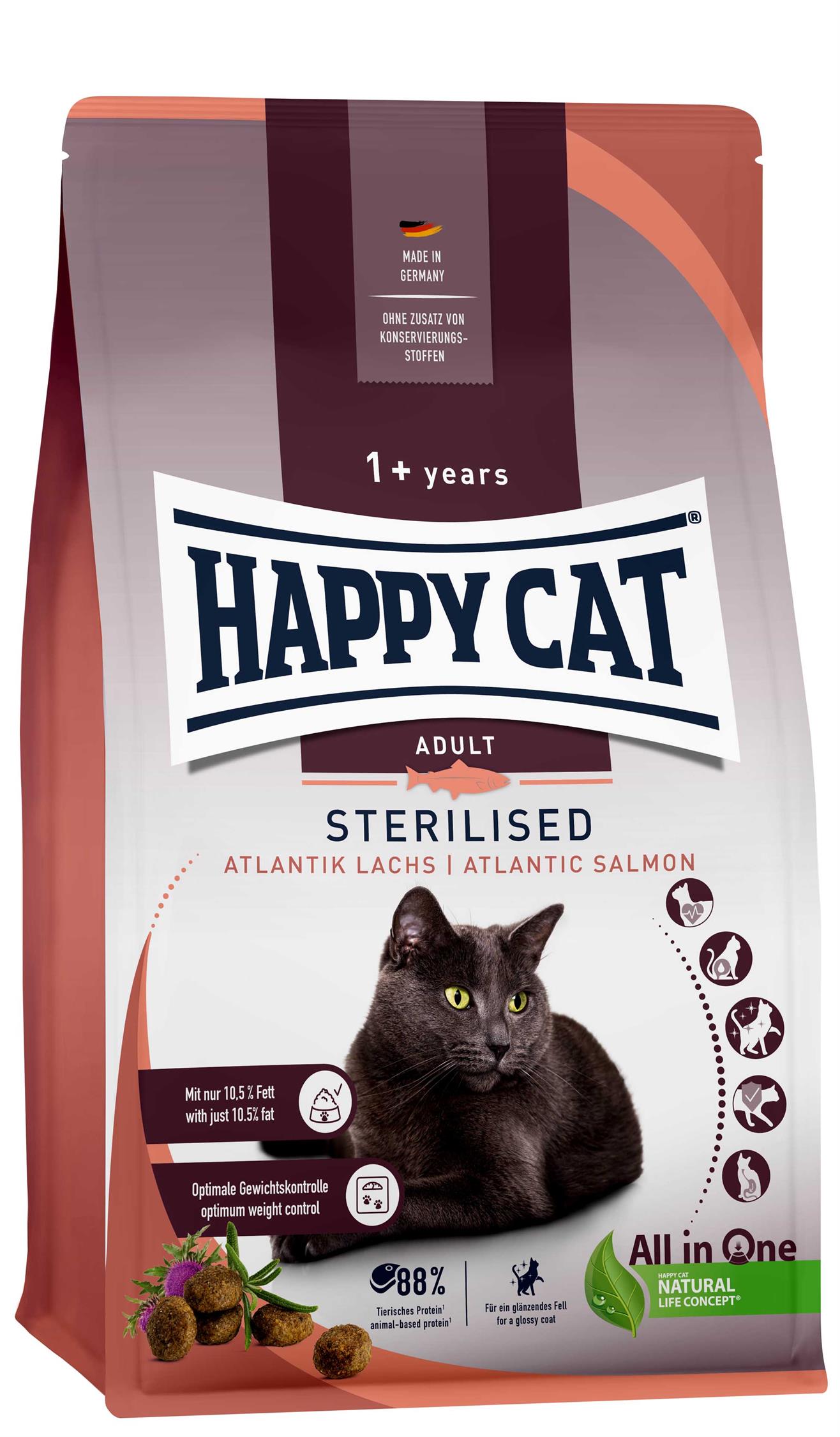 HappyCat Adult sterilised, lax, 10 kg