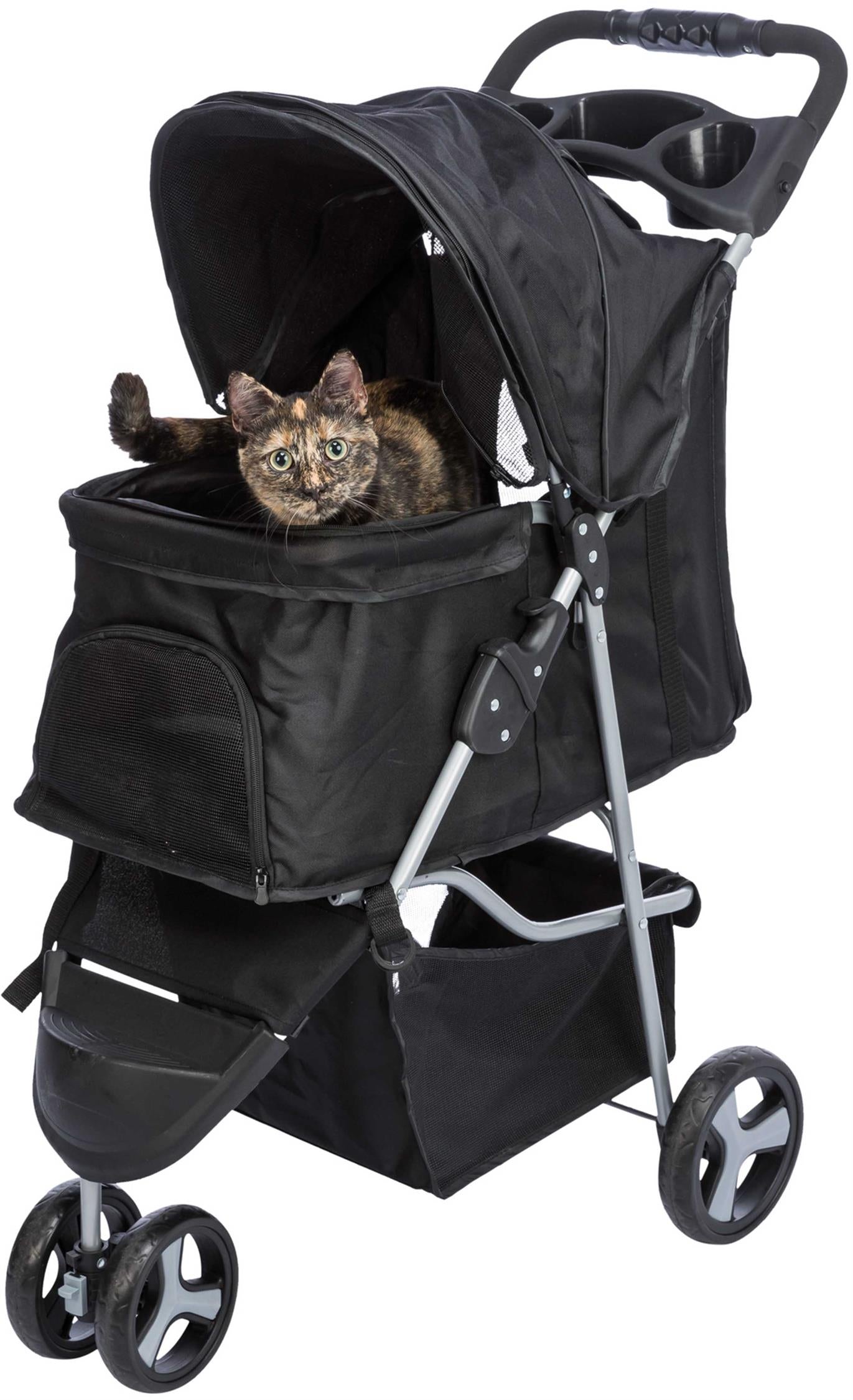 Trixie Djurvagn Buggy, hopfällbar, 47×h100×80 cm, upp t. 11 kg, svart