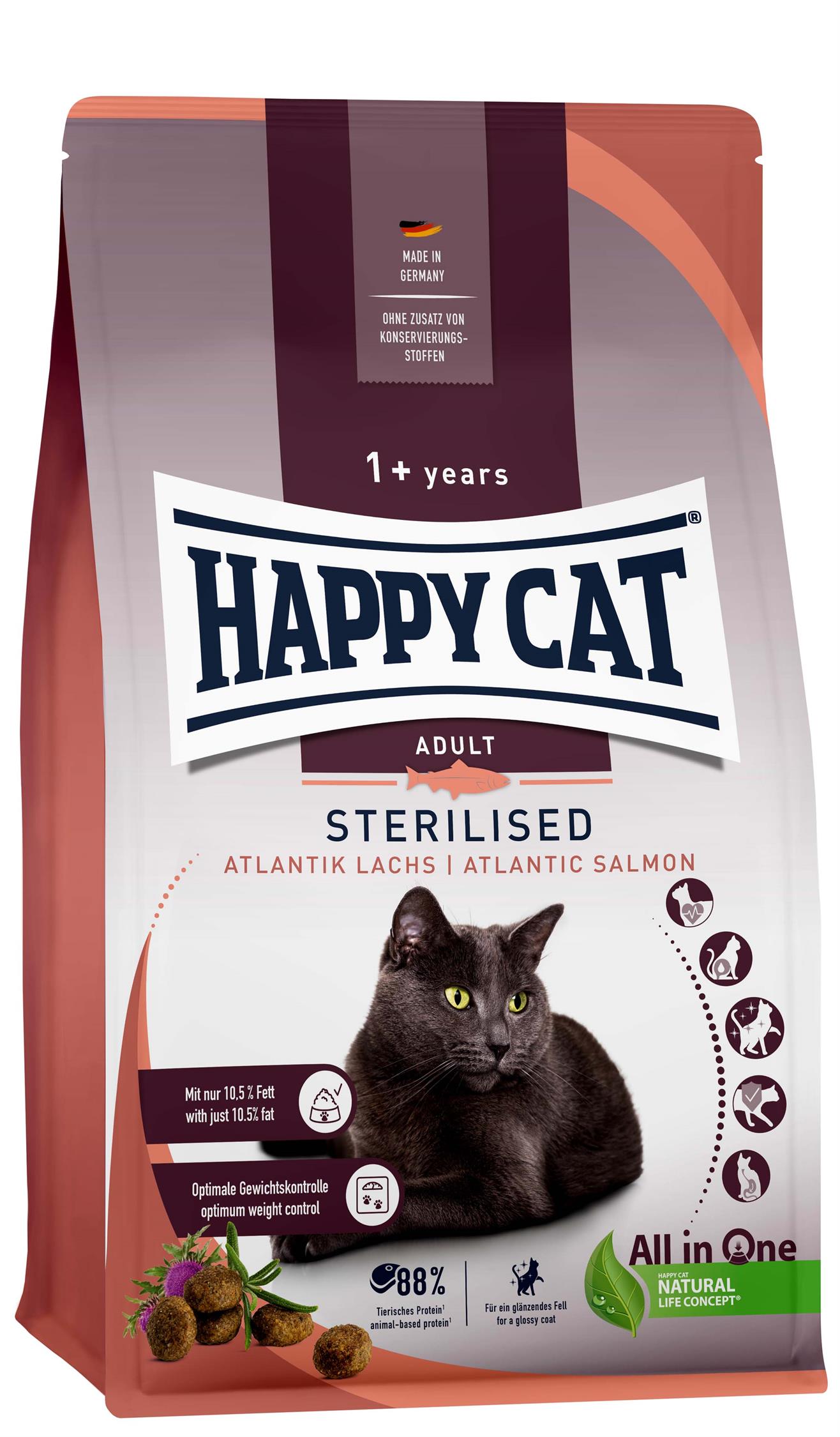 HappyCat Adult sterilised, lax, 4 kg