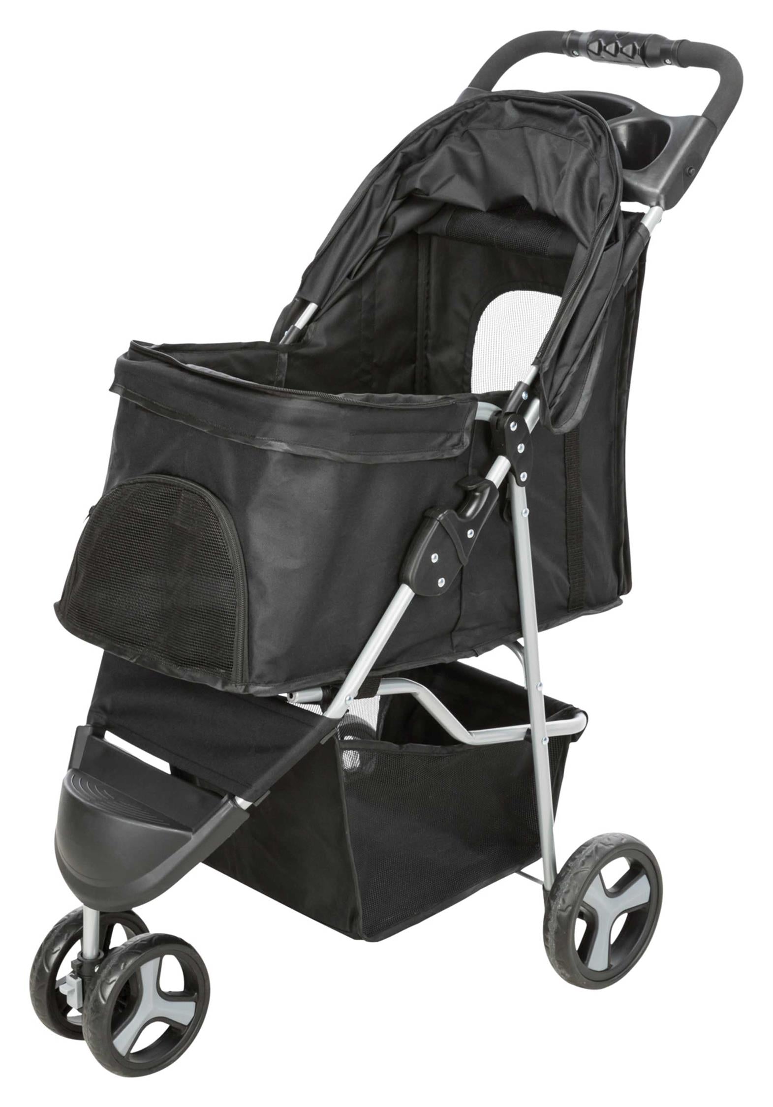 Trixie Djurvagn Buggy, hopfällbar, 47×h100×80 cm, upp t. 11 kg, svart