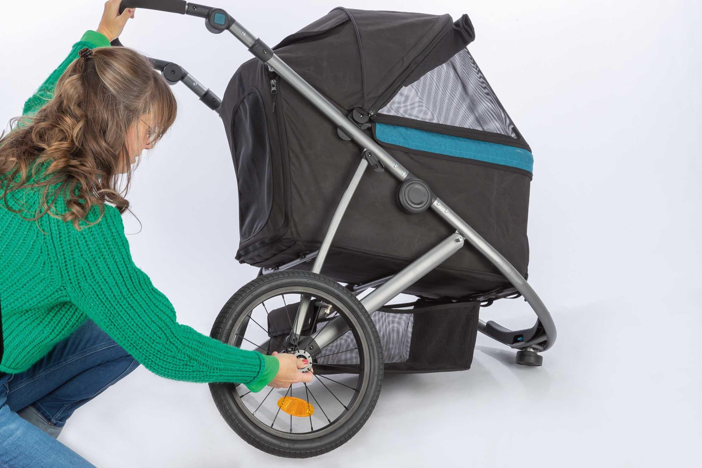 Trixie Djurvagn Buggy, hopfällbar, 60×h112×120 cm, upp t. 20 kg, svart/petrol