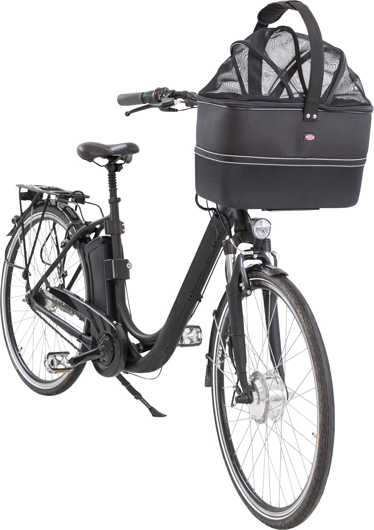 Cykelkorg front med nät 41 × h47 × 39 cm, svart