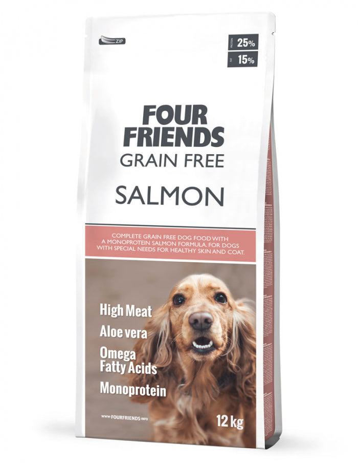 FourFriends Dog Grain Free Salmon - Derma Coat 12 kg