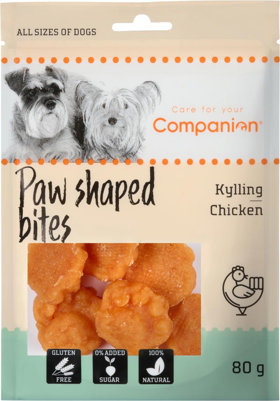 Companion Paw Shape Bites - Kyckling