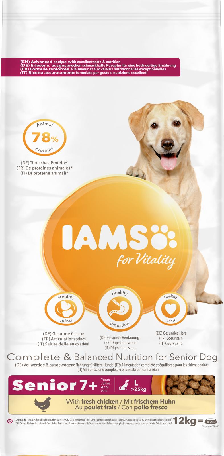 Iams Vitality Senior Large Breed Kylling