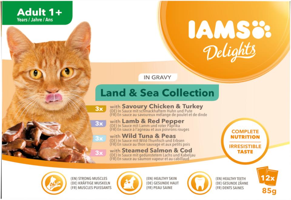 Iams Delight Cat Adult Kød- Og Fiskesmag I Sovs