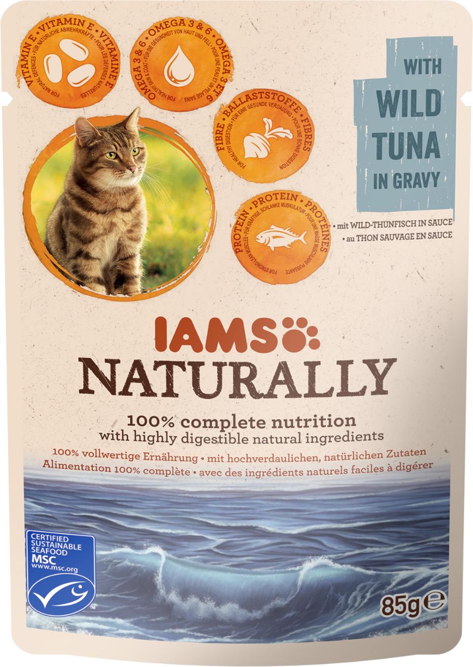 Iams Cat Naturally Adult Pouch Tun