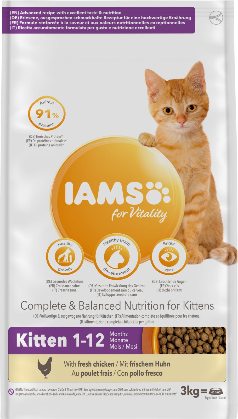 Iams Cat Vitality Kitten & Junior Kylling