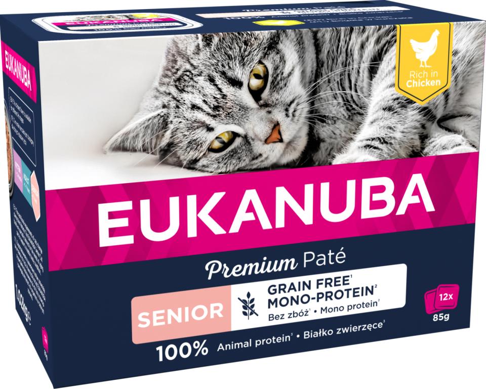 Eukanuba Cat Senior Pate, Rig På Kylling