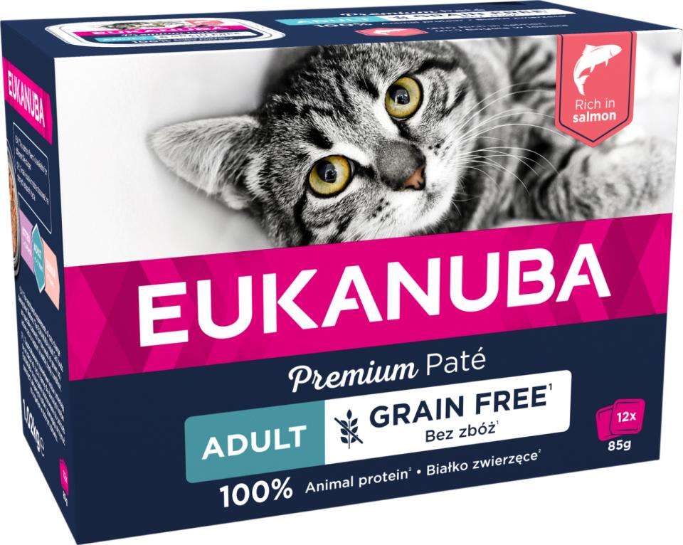 Eukanuba Cat Adult Pate, Rig På Laks