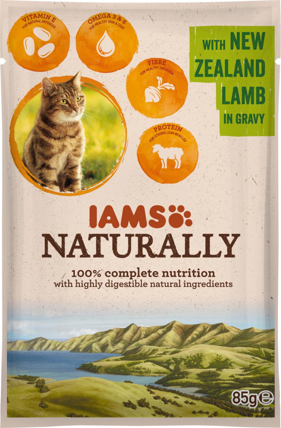 Iams Cat Naturally Adult Pouch Lam