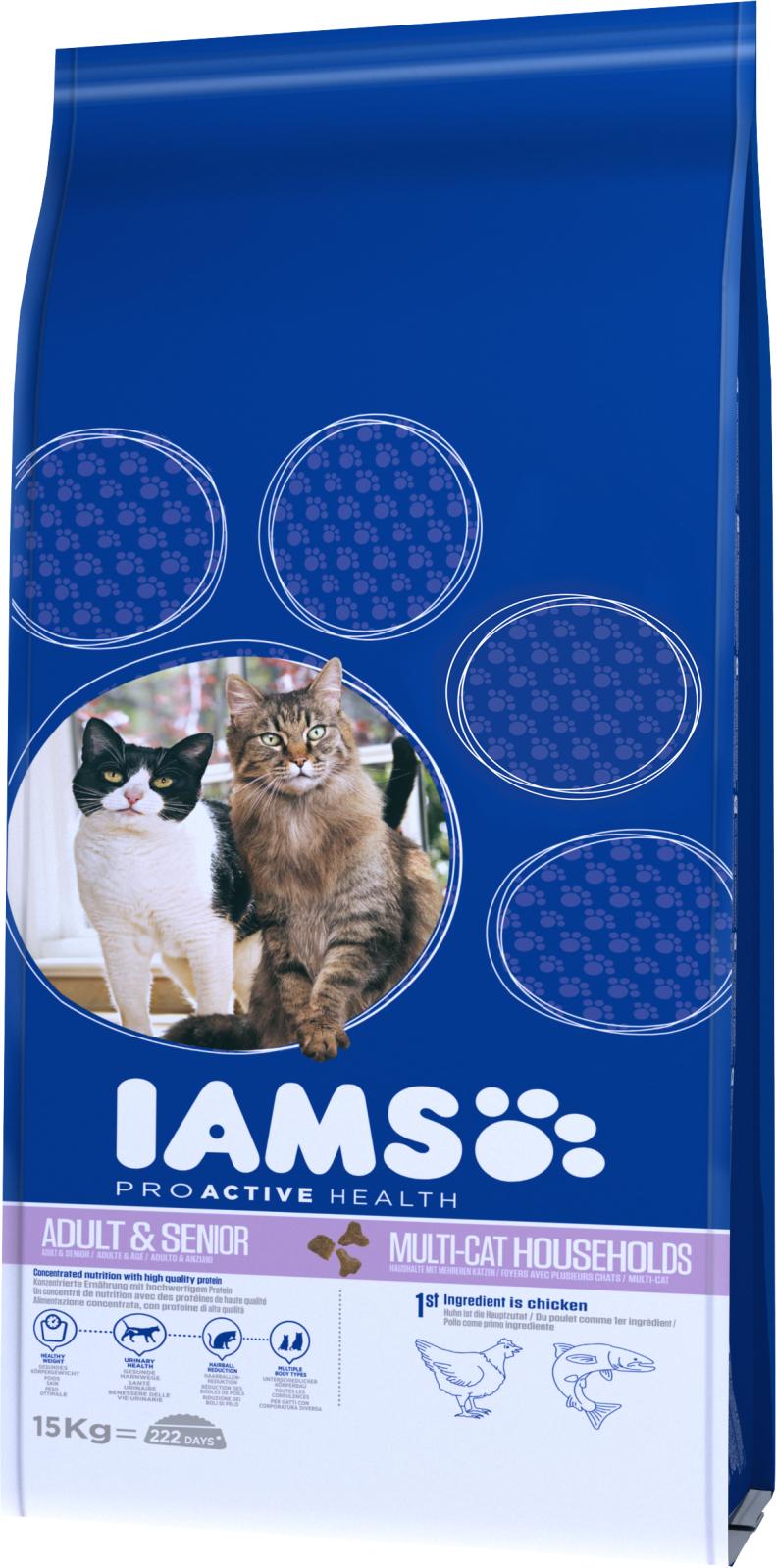 Iams Cat Adult Multicat Kylling & Laks