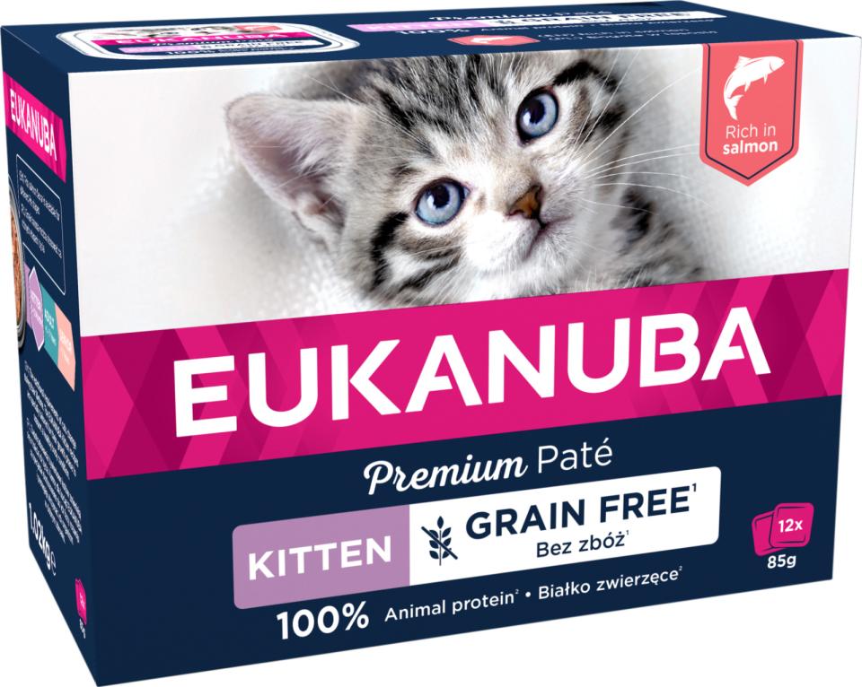 Eukanuba Cat Kitten Pate, Rig På Laks