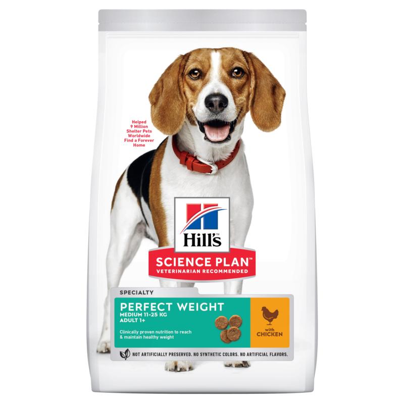 Hills Science Plan Adult Perfect Weight Medium Chicken - Dry Dog Food 12 kg