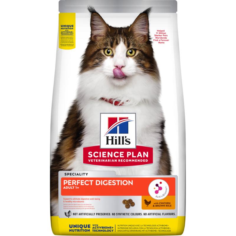 Hills Science Plan Adult Perfect Digestion Chicken & Rice - Dry Cat Food 3 kg